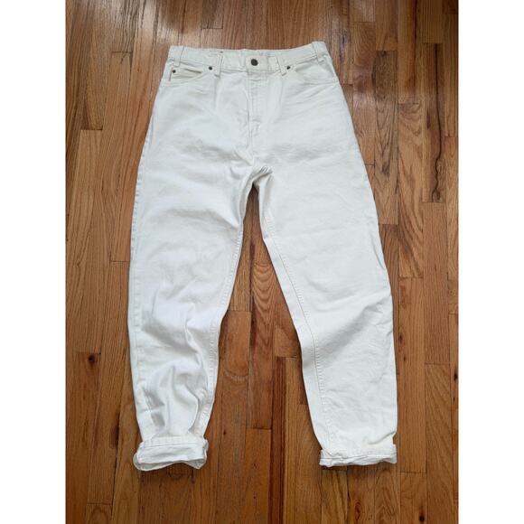 VINTAGE Levis 550 Men Relaxed Fit Tapered Leg Jeans 34X32 White Orange Tab Denim - Picture 1 of 3